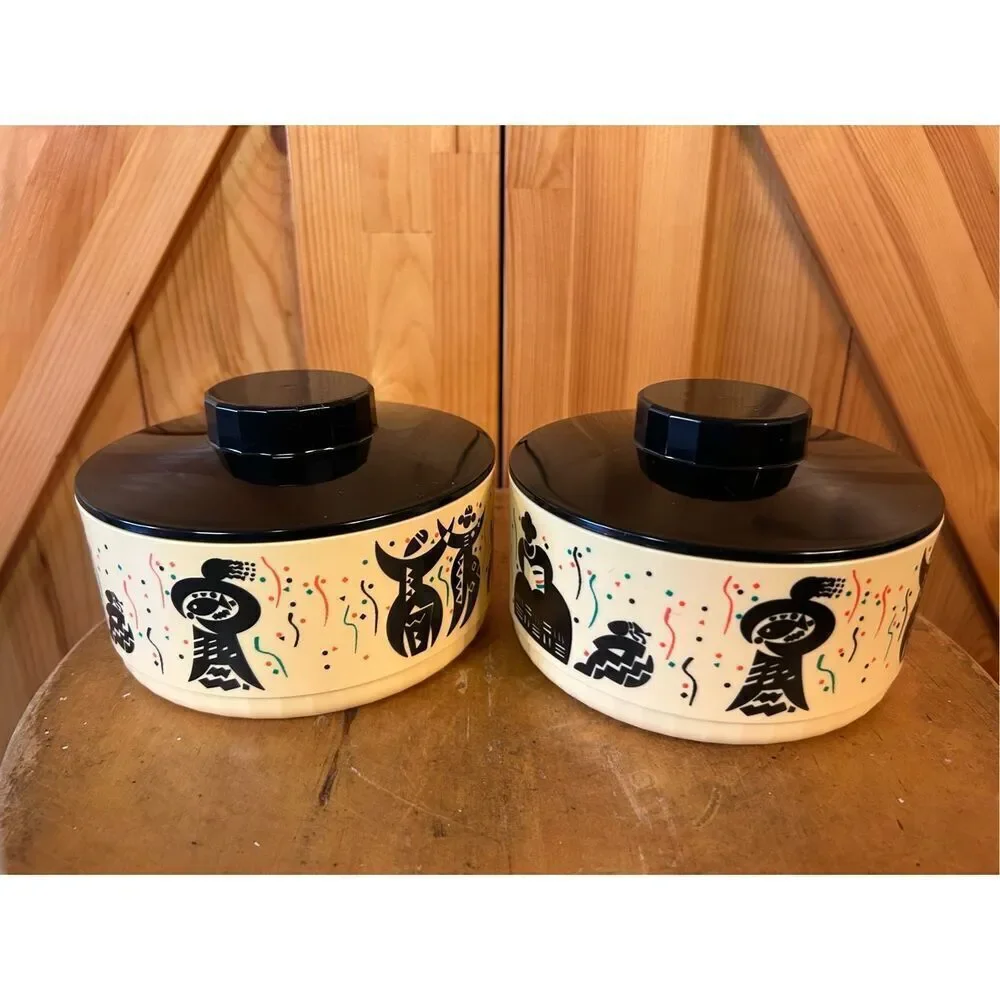 Vintage Tupperware Black Americana Memorabilia African Reggae bowls celebrate (8